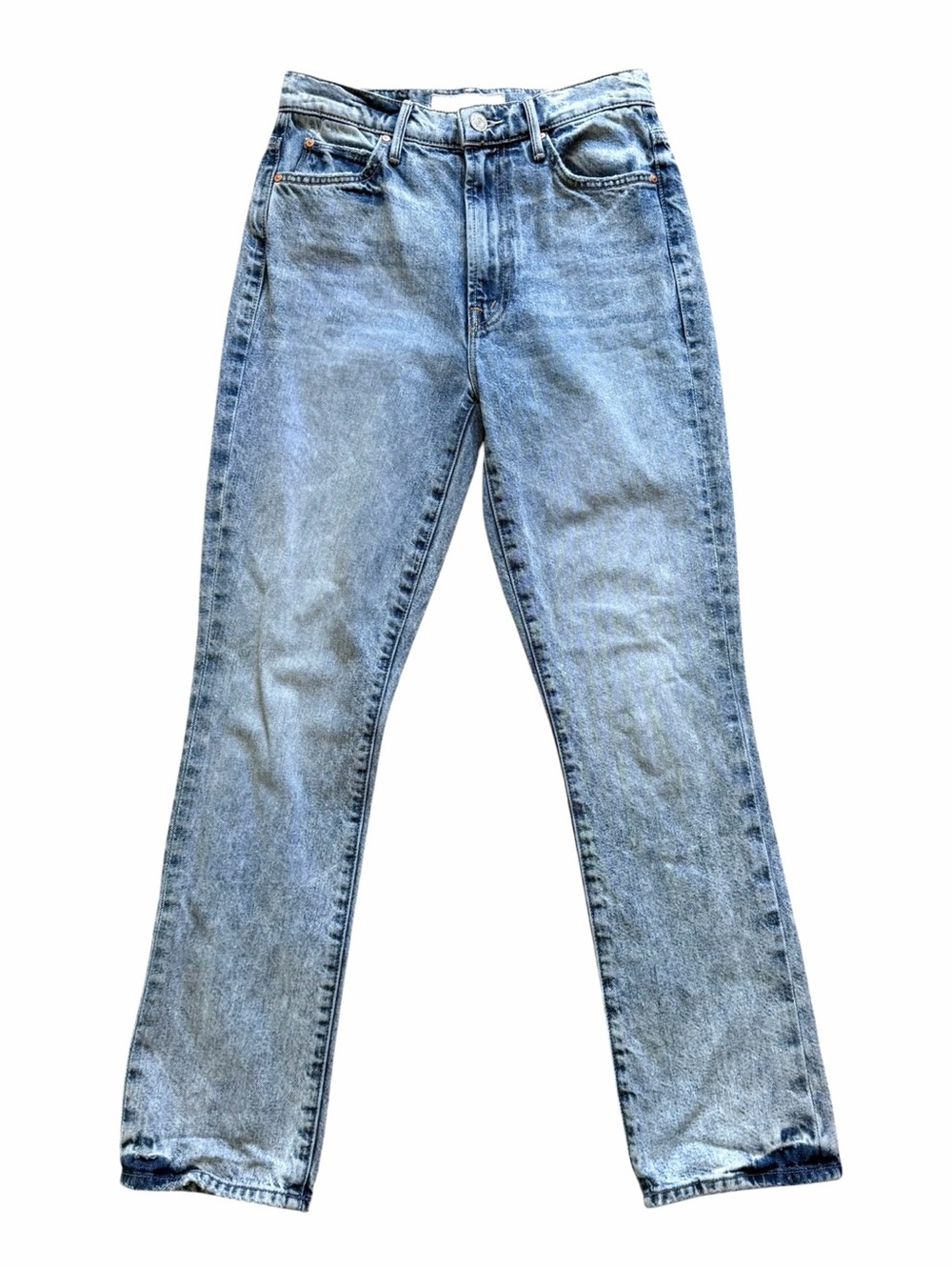 Mother Swooner Rascal Ankle Jeans Womens 25 Blue Straight Leg High Rise Rigid